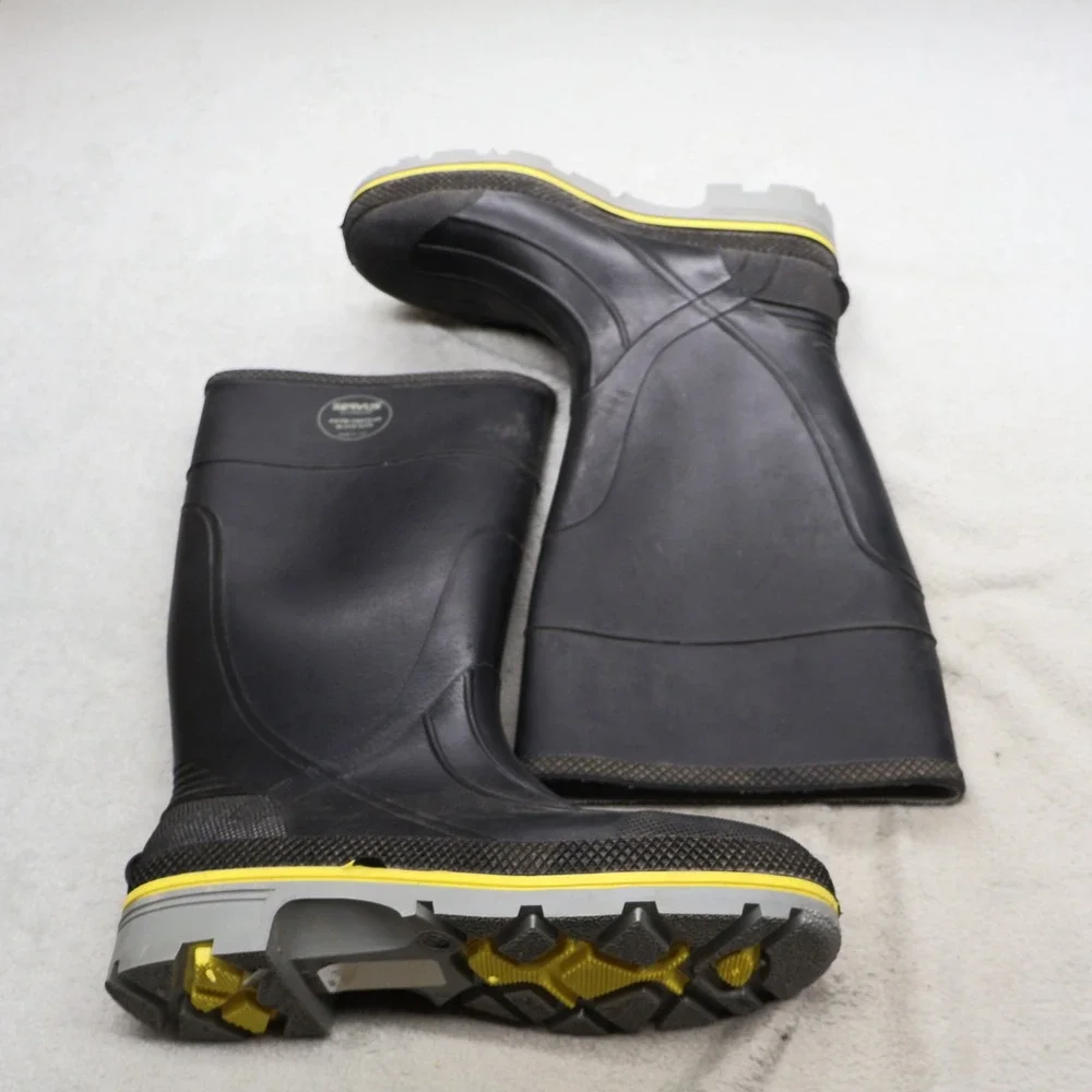 Servus Mens 11 Work Boots Black Rubber Waterproof Steel Toe Safety Utility USA